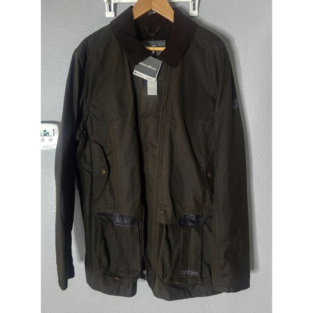 NWT Eddie Bauer Mens XLT Stormshed Kettle Mtn Waxed Field Jacket Water Resist